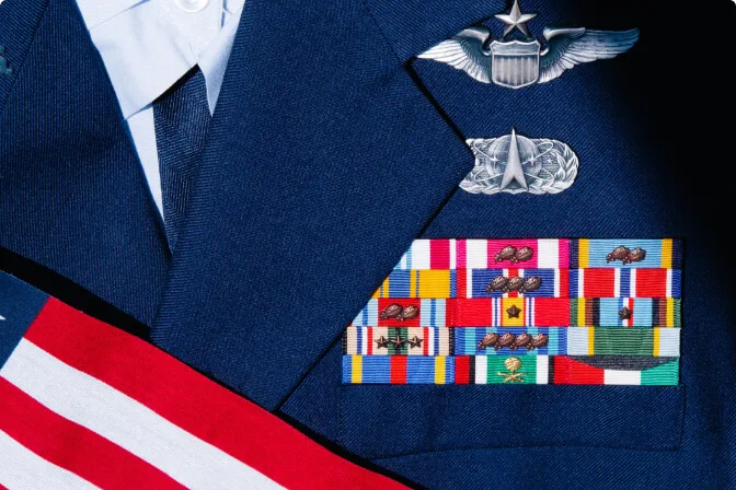 Close up of United States Air Force military uniform